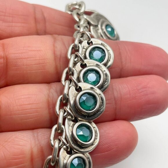 UNO de 50 Tizoc Necklace Multi Dangle Silver Choker Chain Blue Crystals Charms - Picture 12 of 15